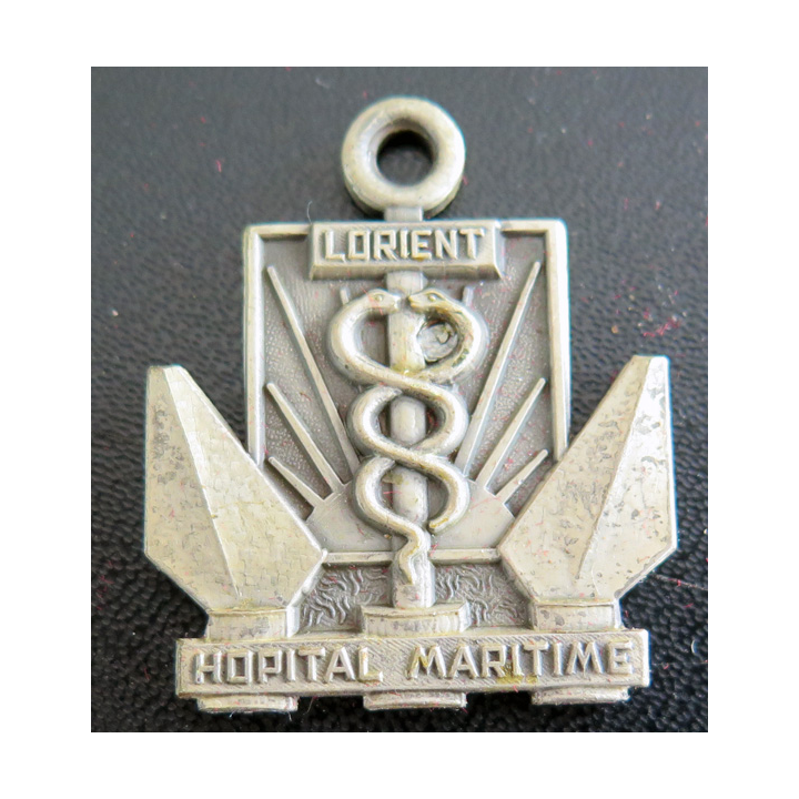 HM LORIENT : insigne argenté de l'hôpital maritime de Lorient