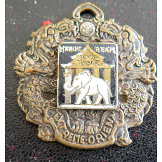 MARINE REAM : Porte clefs de la marine REAM éléphant blanc en émail