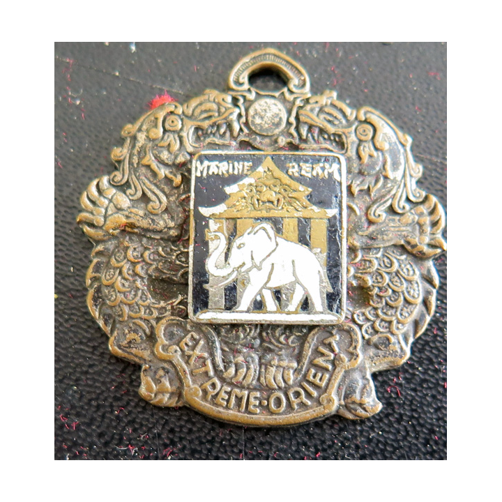 MARINE REAM : Porte clefs de la marine REAM éléphant blanc en émail