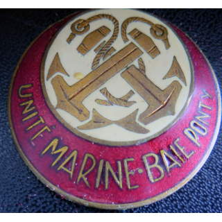 UNITE MARINE BAIE PONTY : insigne de ll'uniuté marine Baie Ponty Arthus Bertrand Paris en émail
