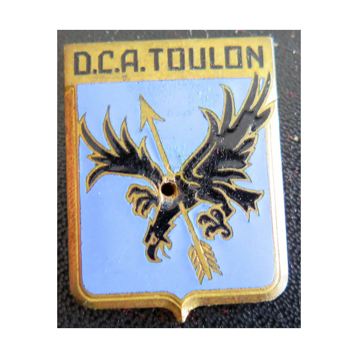DCA TOULON : insigne de la défense contre avions de Toulon Courtois en émail