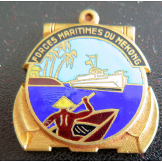 FMM :  insigne des Forces maritimes du Mékong Drago Olivier Métra en émail