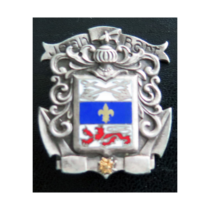 JEAN BART : insigne du bâtiment de ligne Jean Bart  plein en émail