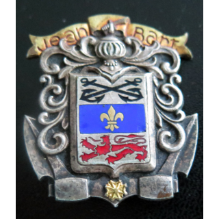 JEAN BART : insigne du bâtiment de ligne Jean Bart  plein Courtois en émail