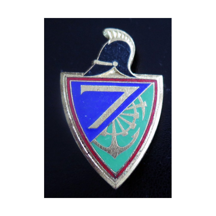 7° RG : insigne du 7° régiment du génie de Drago H. 214 en émail