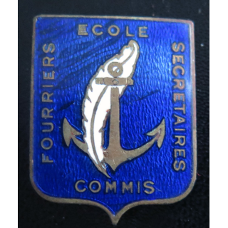 FCS : insigne de l'école des fourriers commis secrétaires de la Marine Augis en émail
