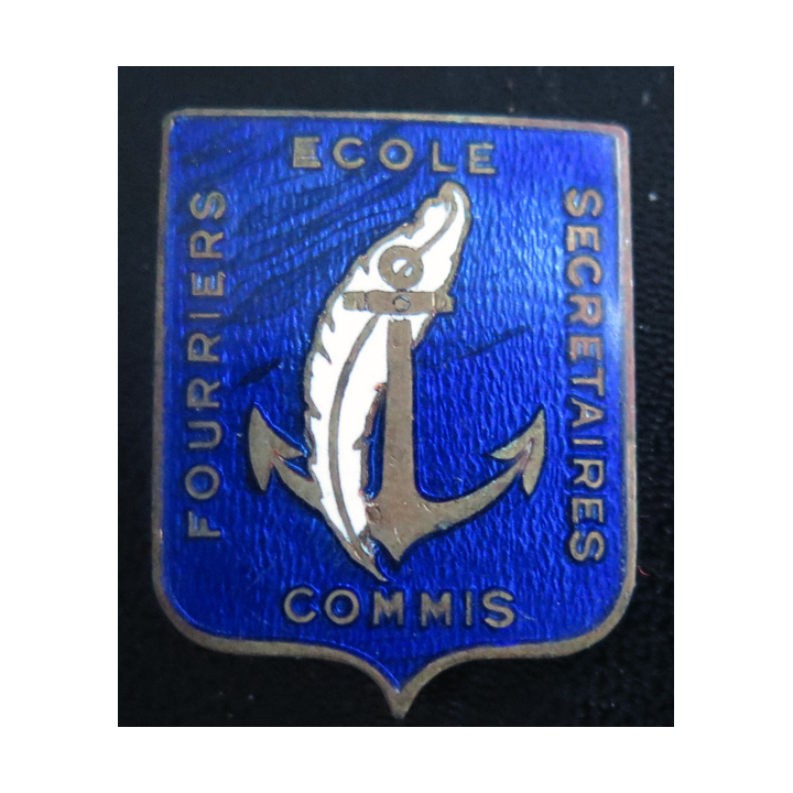 FCS : insigne de l'école des fourriers commis secrétaires de la Marine Augis en émail