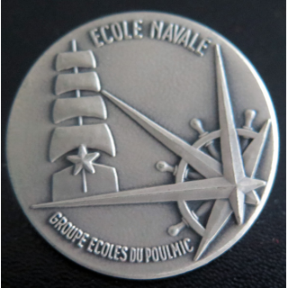 ÉCOLE NAVALE : rondache argentée  de l'école navale FIA