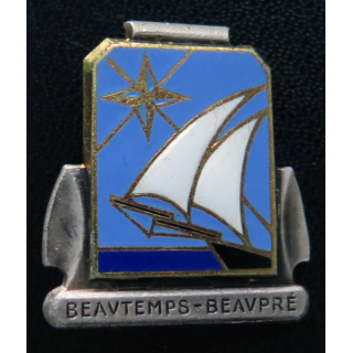 BEAUTEMPS BEAUPRE : insigne du bateau hydrographe Beautemps Beaupré Drago en ém