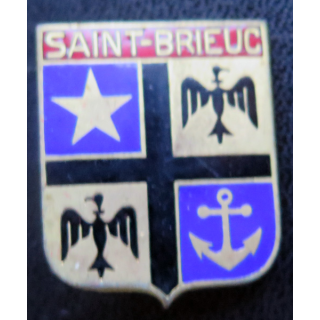 Insigne de la ville de Saint Brieuc 2,3 x 3 cm Arthus Bertrand Paris en émail