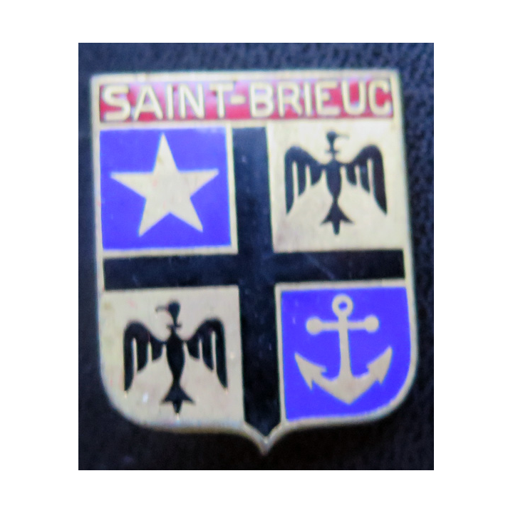 Insigne de la ville de Saint Brieuc 2,3 x 3 cm Arthus Bertrand Paris en émail
