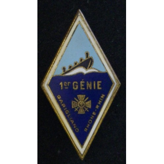 insigne métallique du 1° régiment du génie de fabrication Drago H. 209