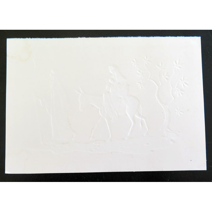 IMAGE PIEUSE : Joseph et Marie suivant l'étoile (carte en relief)