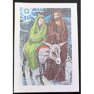 IMAGE PIEUSE : carte de Joseph et Marie Le voyage par l'Artiste danoise Gisken Gross