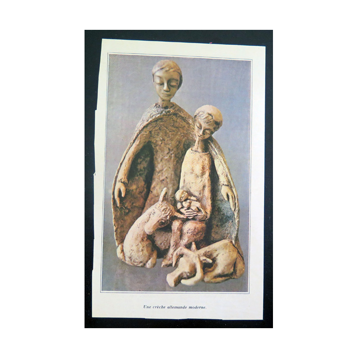 IMAGE PIEUSE : image de journal Une crèche allemande moderne 22 x 13,5 cm