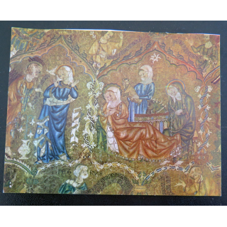IMAGE PIEUSE : carte représentant une tapisserie de la crèche de Noël