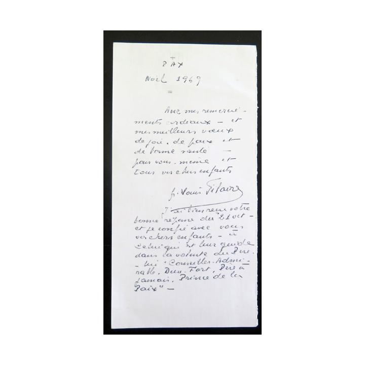 IMAGE PIEUSE : carte de Noël (1969) 29,5 x 10,5 cm