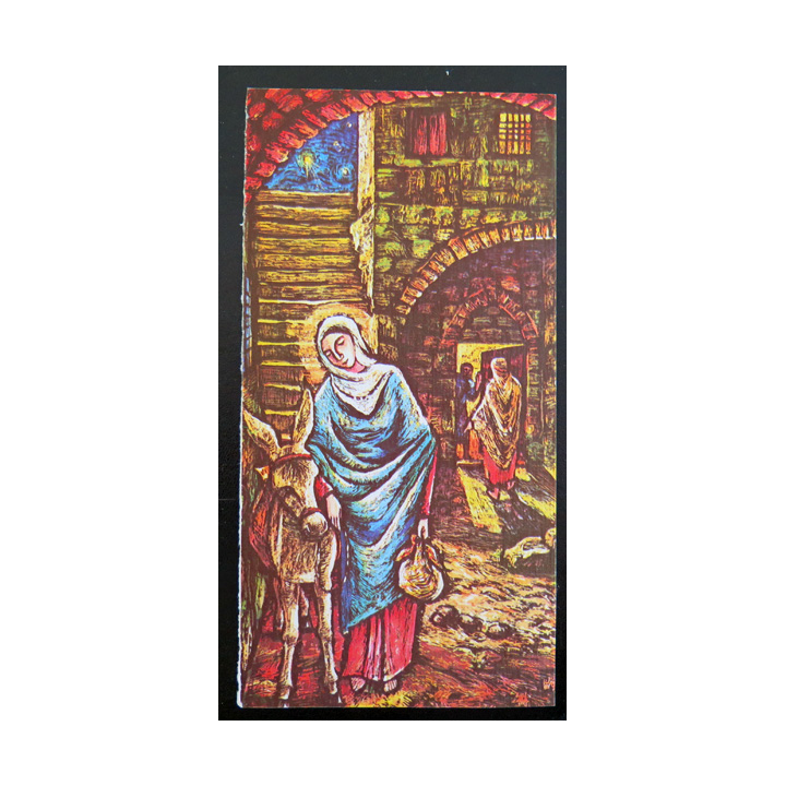 IMAGE PIEUSE : carte de Noël (1969) 29,5 x 10,5 cm