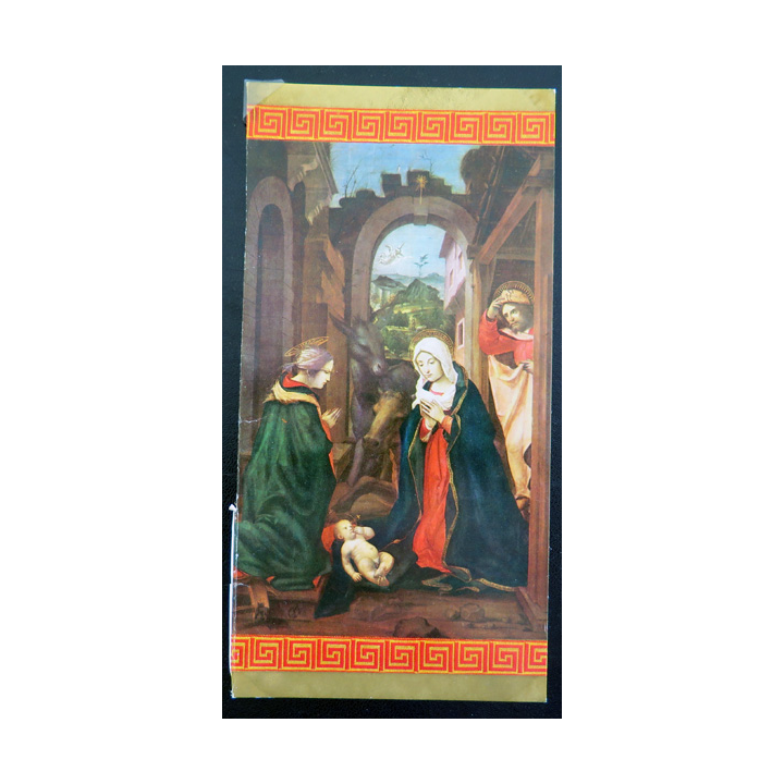 IMAGE PIEUSE : carte de la crèche 9 x 17,8 cm