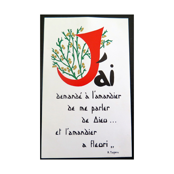 IMAGE PIEUSE : carte J'ai demandé à l'amandier de me parler de Dieu et l'amandier a fleuri ...