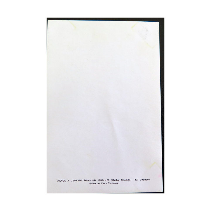 IMAGE PIEUSE : carte Prière et Vie Toulouse La Vierge et l'Enfant