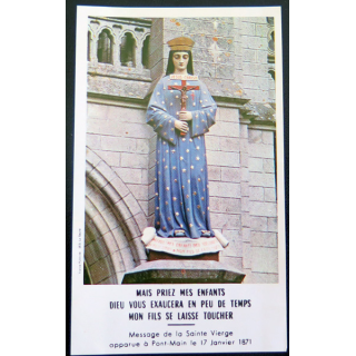 IMAGE PIEUSE : carte message de la sainte Vierge apparue à Pont-Main en 1871