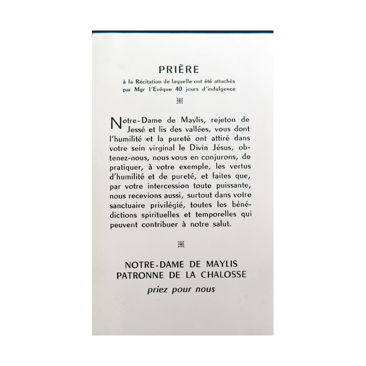 IMAGE PIEUSE : Prière à Notre Dame de Maylis patronne de Chalosse