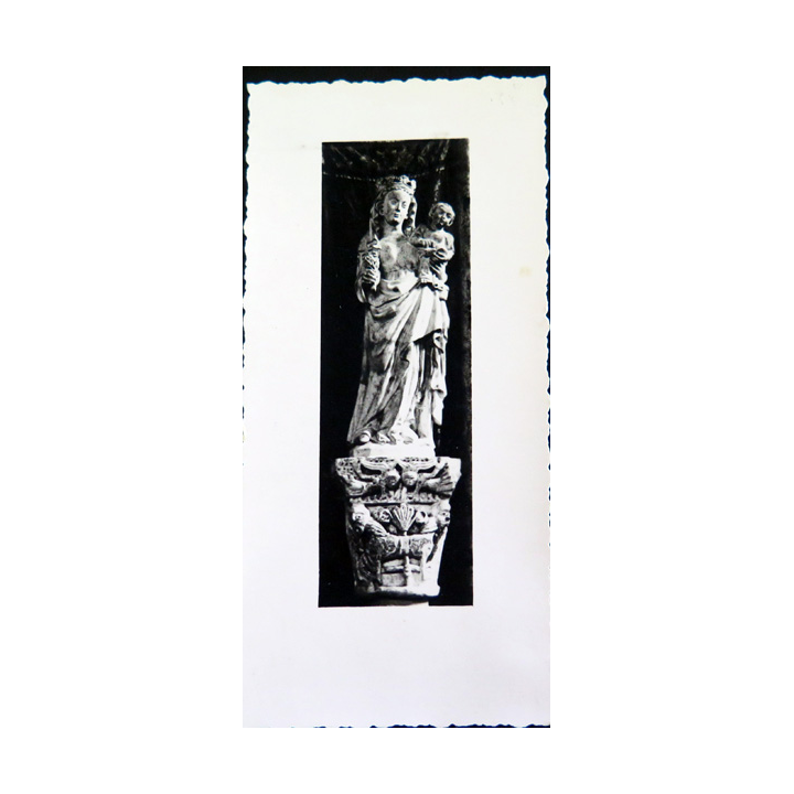 IMAGE PIEUSE : Image de la Vierge Eglise de l'Abbaye de Maumont 6,5 x 13,5 cm