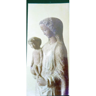 IMAGE PIEUSE : Image de la Vierge Eglise de l'Abbaye de Clarvaux 5 x 11 cm