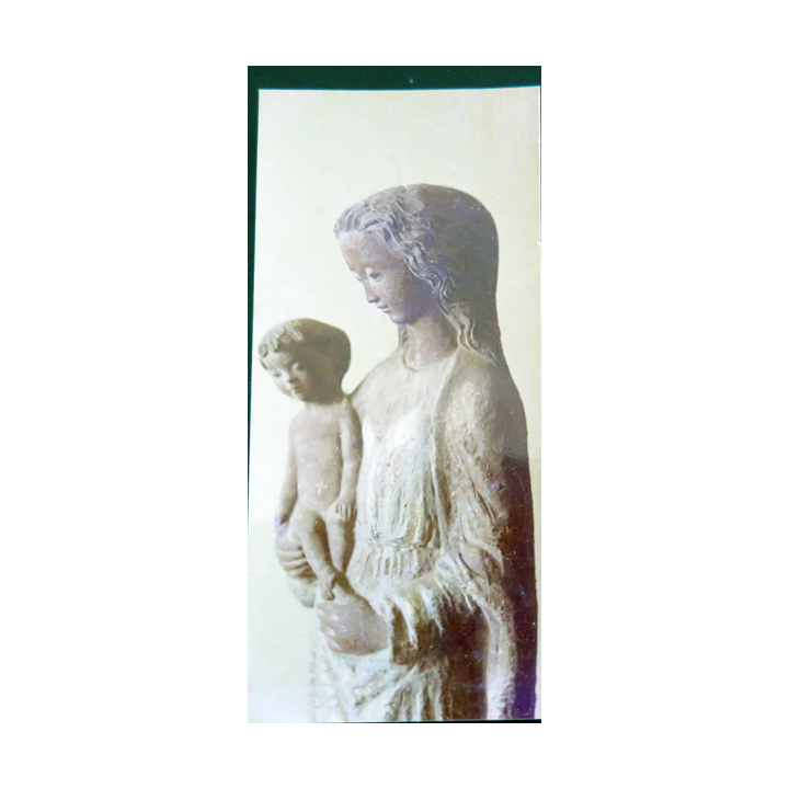IMAGE PIEUSE : Image de la Vierge Eglise de l'Abbaye de Clarvaux 5 x 11 cm