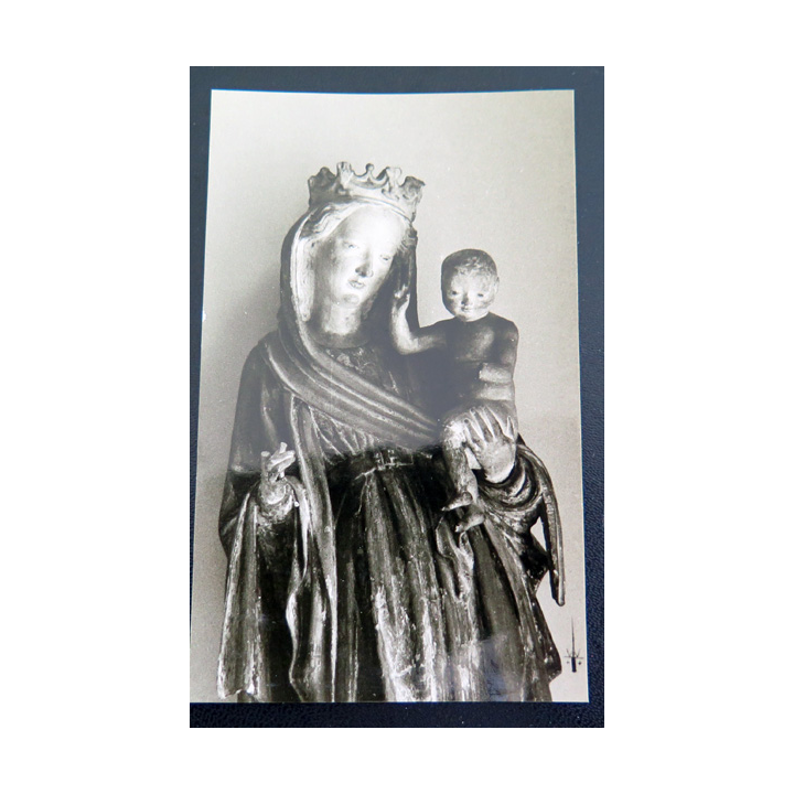 IMAGE PIEUSE : image de la Vierge portant l'Enfant Cloître d'Eberbach 7 x 11,5 cm