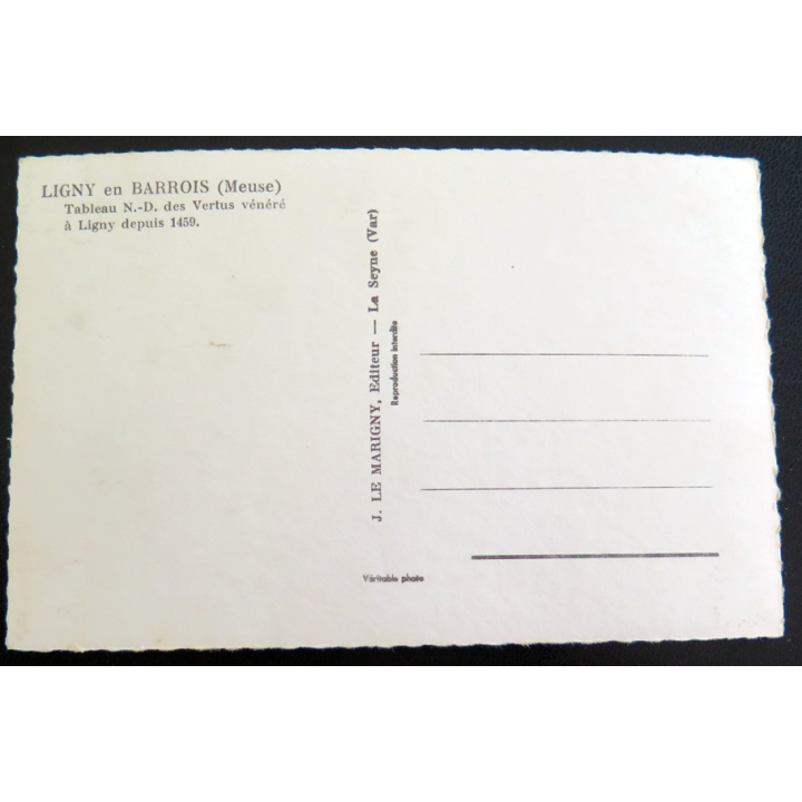 IMAGE PIEUSE : Carte postale Notre Dame des Vertus Ligny en Barrois 1959