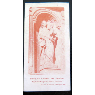IMAGE PIEUSE : carte d'ordination de prêtre de Michel Willemart 1953 par Mgr Petit  5,5 x 10,8 cm