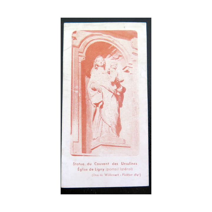 IMAGE PIEUSE : carte d'ordination de prêtre de Michel Willemart 1953 par Mgr Petit  5,5 x 10,8 cm