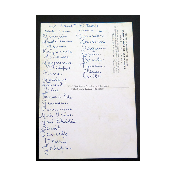 IMAGE PIEUSE : Carte postale Sainte Madeleine et les Anges Abbaye d'Hautecombe