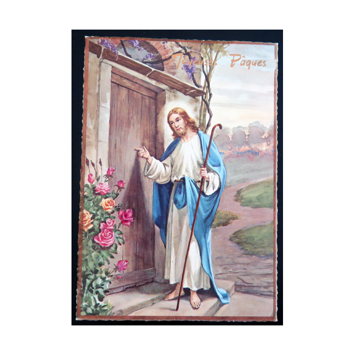 IMAGE PIEUSE : Carte postale de Pâques imprimée en Italie