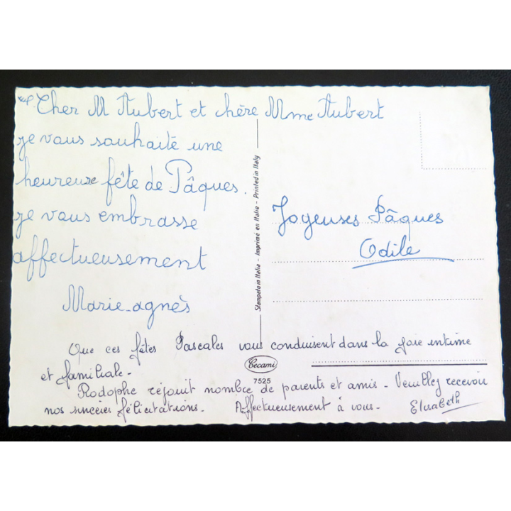 IMAGE PIEUSE : Carte postale de Pâques imprimée en Italie