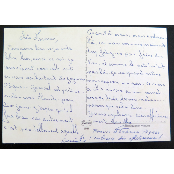 IMAGE PIEUSE : Carte postale de Pâques imprimée en Italie