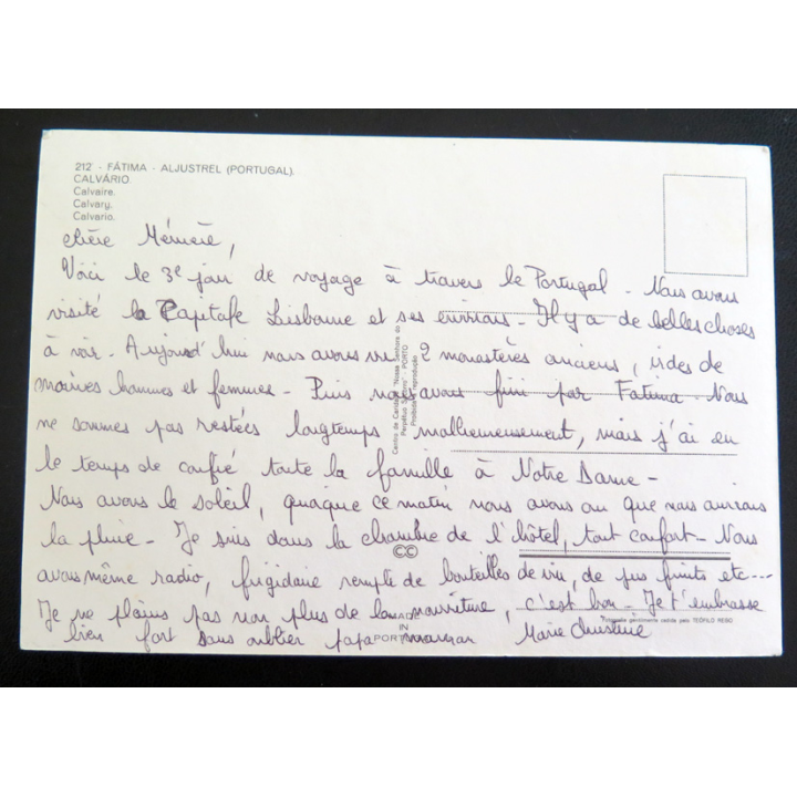 IMAGE PIEUSE : Carte postale du Calvaire de Fatima au Portugal