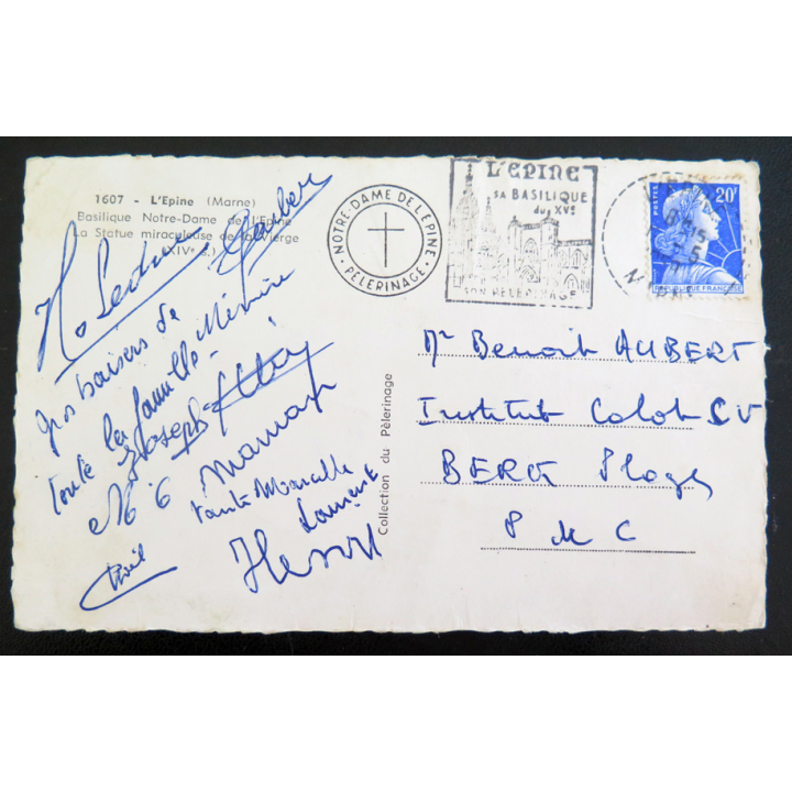 IMAGE PIEUSE : Carte postale de la Statue miraculeuse de la Vierge basilique Notre Dame de l'Epine