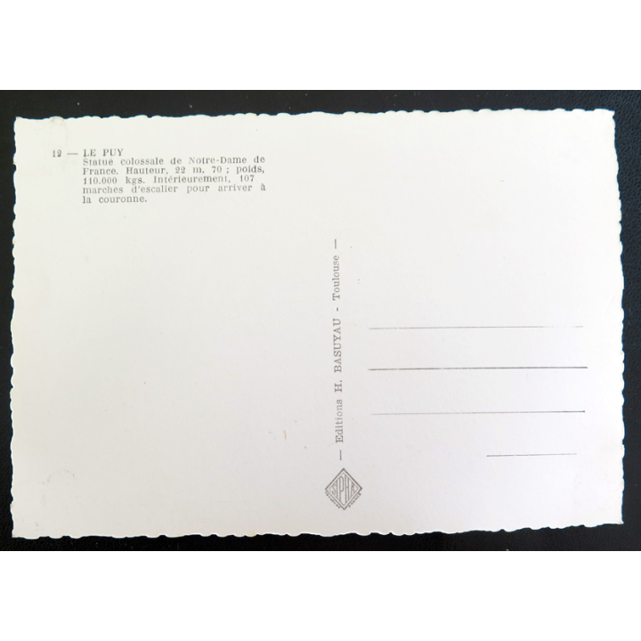 IMAGE PIEUSE : Carte postale de la Statue colossale de Notre Dame de France Le Puy