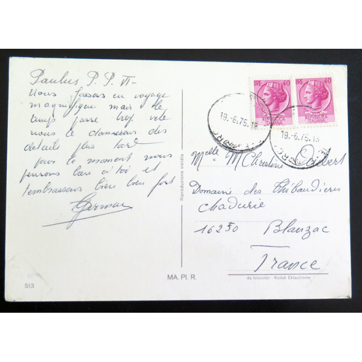 IMAGE PIEUSE : Carte postale de Paul VI année sainte 1975 Rome