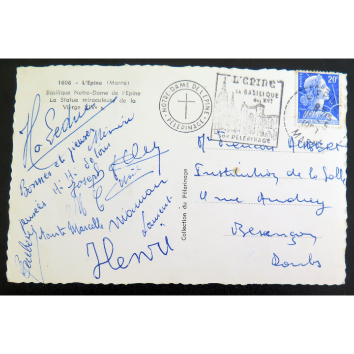 IMAGE PIEUSE : Carte postale de la Statue miraculeuse de la Vierge basilique Notre Dame de l'Epine