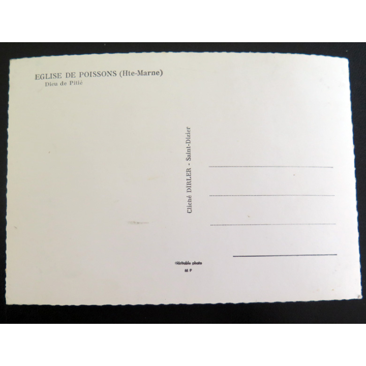 IMAGE PIEUSE : Carte postale Dieu de Pitié Eglise de Poissons