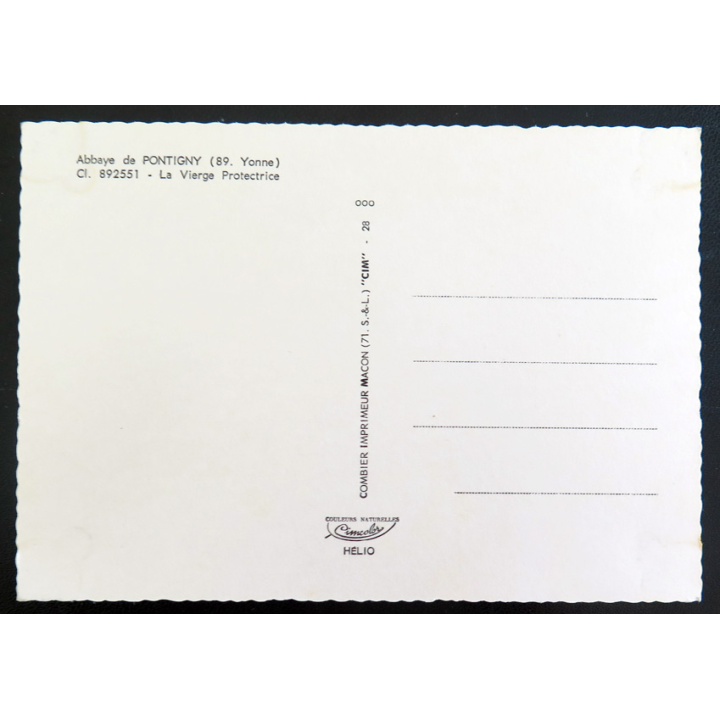 IMAGE PIEUSE : Carte postale La Vierge Protectrice Abbaye de Pontigny