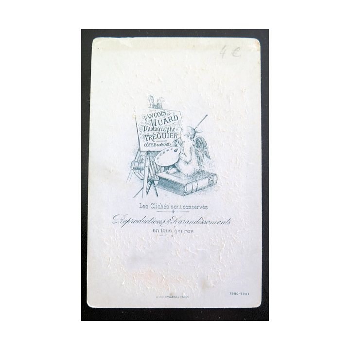 IMAGE PIEUSE : Carte de communion solennelle sur cartonette 1900-1901 7,7 x 11 cm