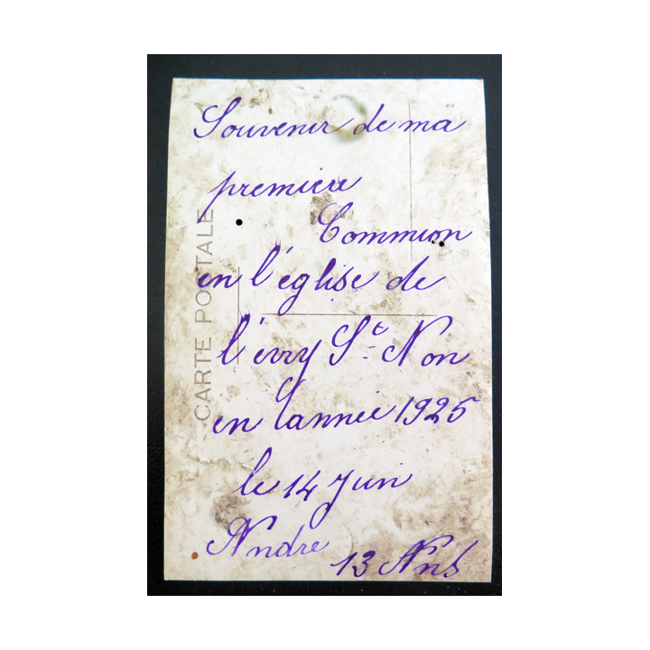 IMAGE PIEUSE : Carte postale de première communion 1926