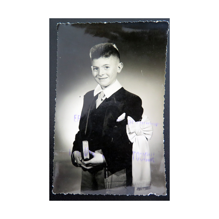 IMAGE PIEUSE : photo de première communion 7,8 x 12 cm