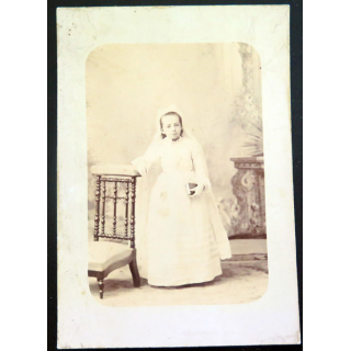 IMAGE PIEUSE : photo de première communion 9,8 x 14,4 cm