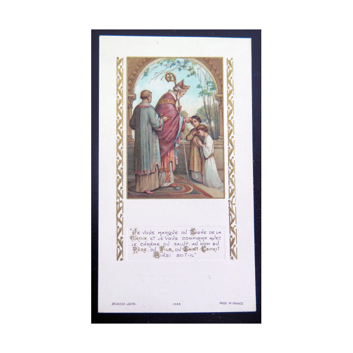 IMAGE PIEUSE : carte de confirmation 1929 6,5 x 11,5 cm